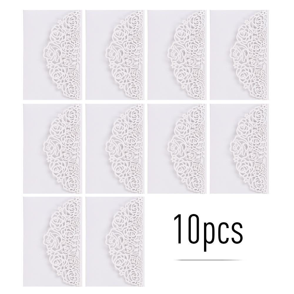 10pcs Pearl Paper Floral Invitation Cards Invitation Holders with Blank Inner Sheet for Wedding Birthday Party Anniversary