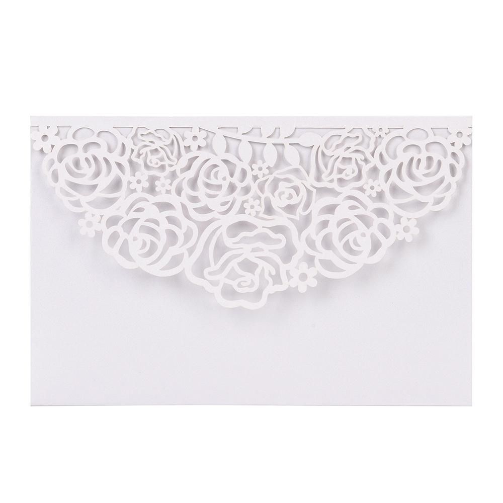 10pcs Pearl Paper Floral Invitation Cards Invitation Holders with Blank Inner Sheet for Wedding Birthday Party Anniversary