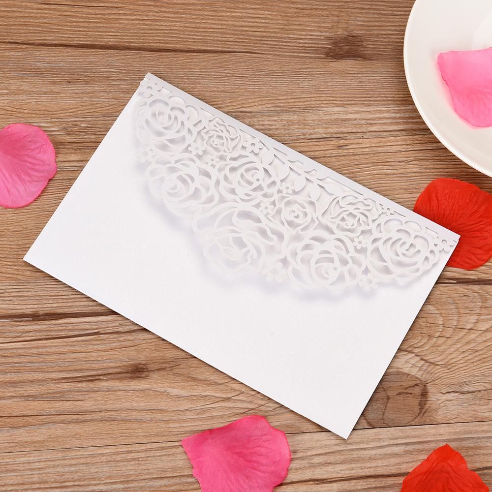 10pcs Pearl Paper Floral Invitation Cards Invitation Holders with Blank Inner Sheet for Wedding Birthday Party Anniversary
