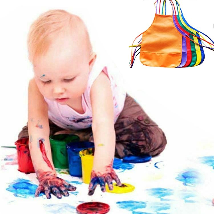 2 PCS  Non-woven Apron Home Painting Clothes For Children(Orange)