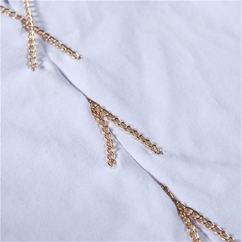 Metal Chain Top Women Top Short Sleeveless Sexy for Adjustable Discotheque with Lace-Up Sleeveless Shirts Camisole