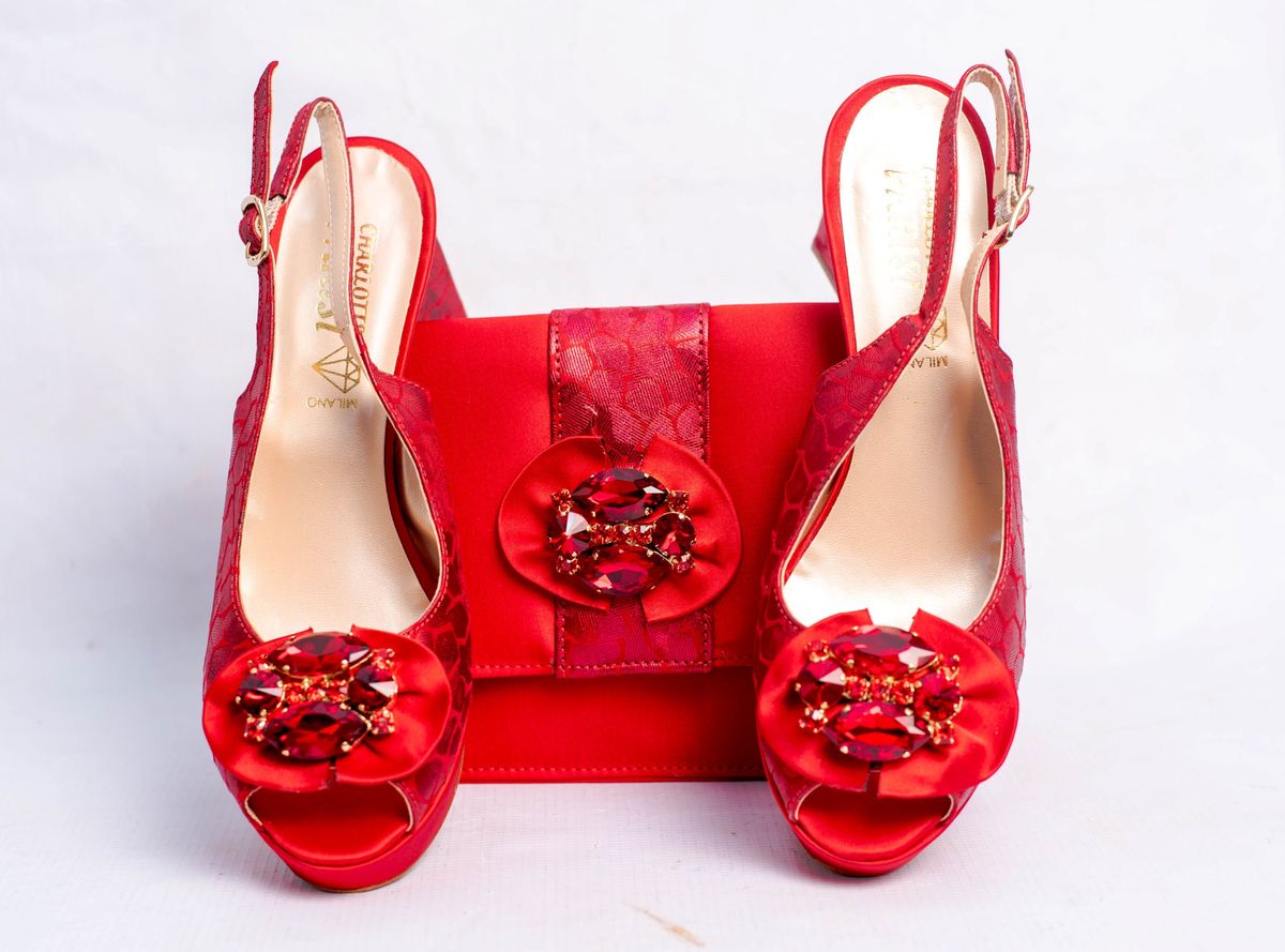 Red Sandal & Red Handbag