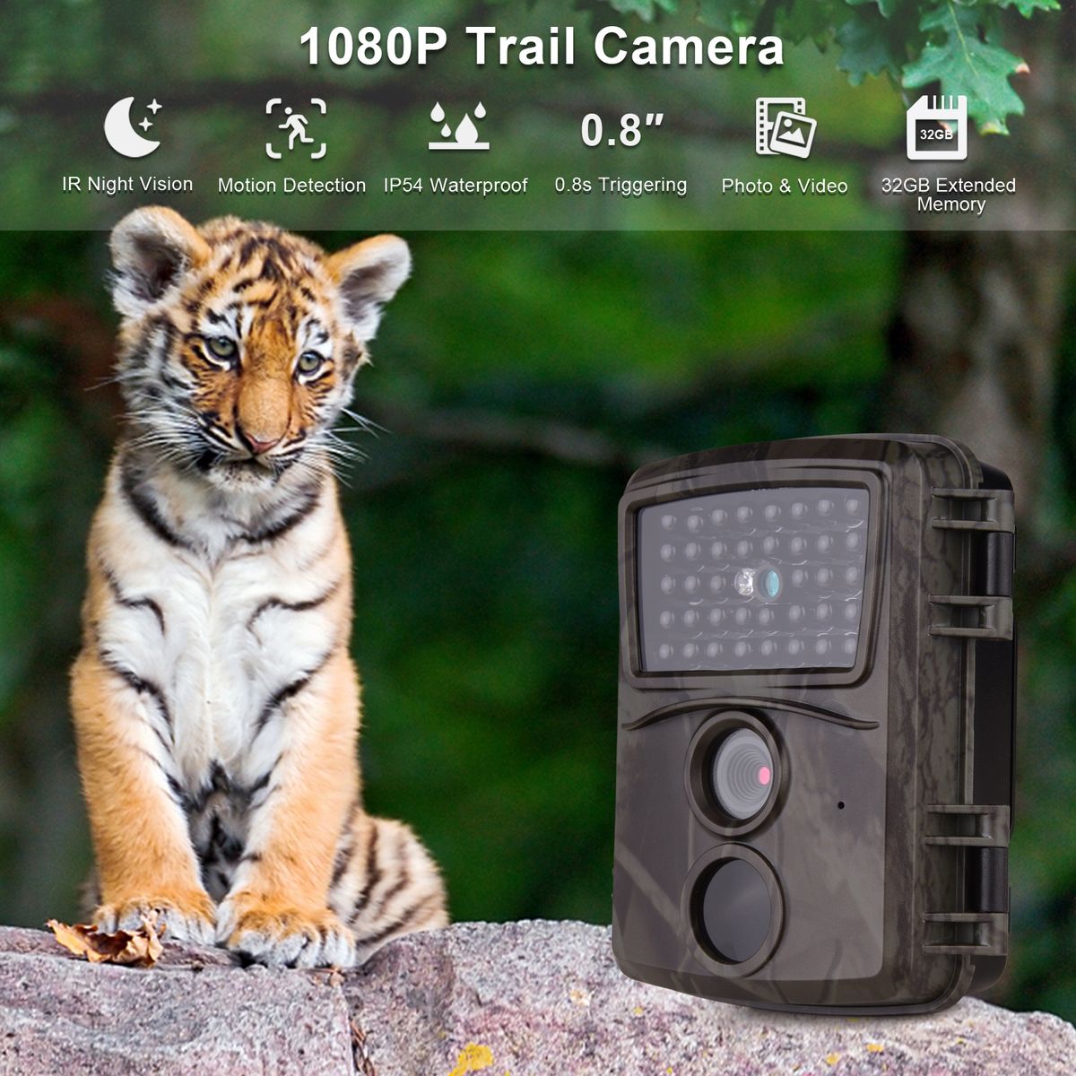 Wildlife Trial Camera FHD1080P 0.8s Triggering IR Night