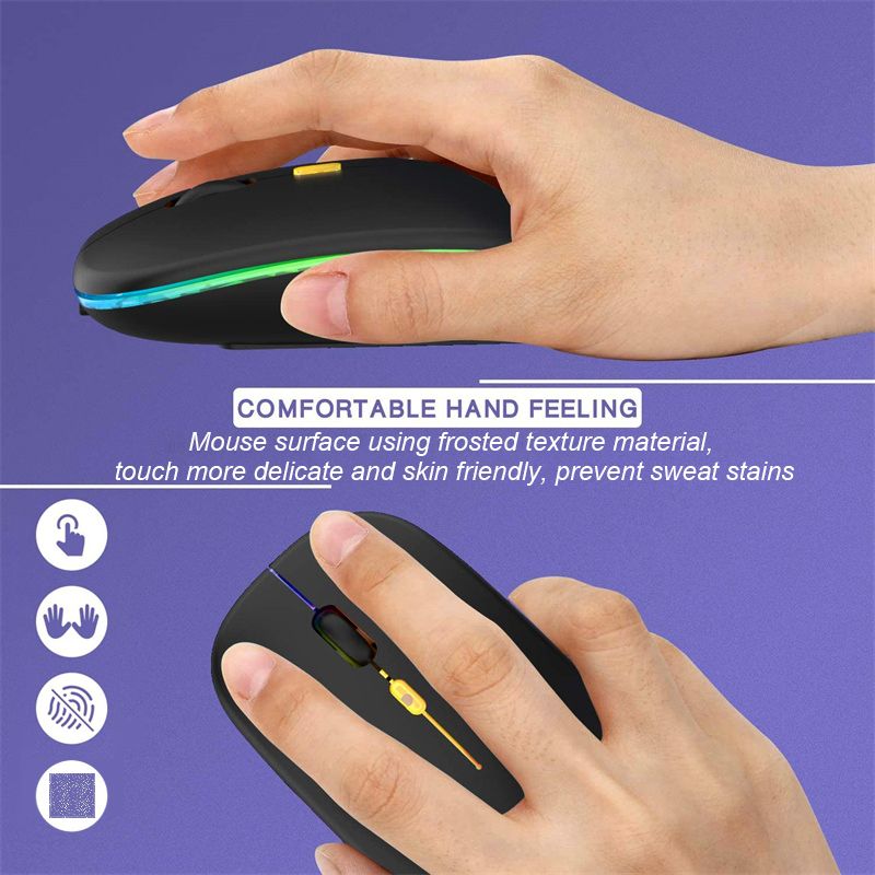 2.4GHz Rechargeable Wireless Mouse LED Mice Matte And Frosted Textures