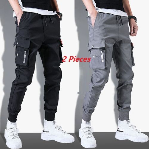 2 Pieces Boys Men's Plaid Straight Leg Trousers Pants Fashion