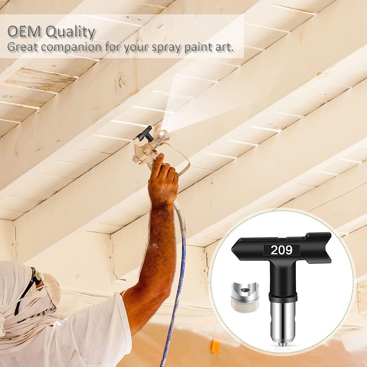 6Pcs Sprayer Tips  Reversible Air-Less Spray Tip Black Air-Less Paint Sprayer Tips Parts 209 211 313 415 517 623