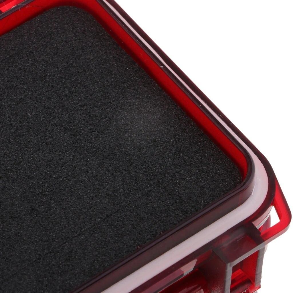 Plastic Two-sided Fly Box Multiple Compartments & Foam Fly Fishing Lure Box Red