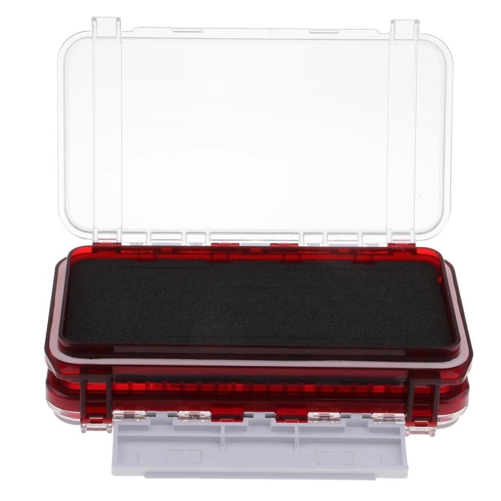 Plastic Two-sided Fly Box Multiple Compartments & Foam Fly Fishing Lure Box Red