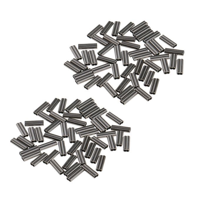 100Pcs Double Barrel Crimping Sleeves Size 10mm Brass Copper