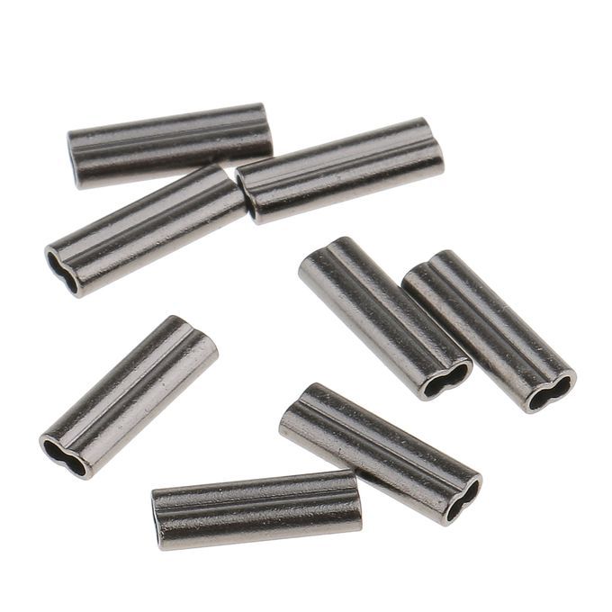100Pcs Double Barrel Crimping Sleeves Size 10mm Brass Copper