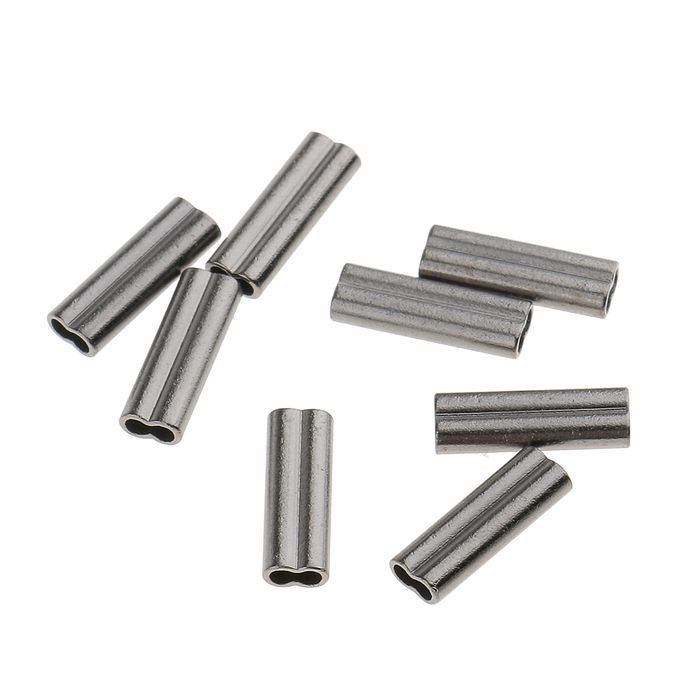 100Pcs Double Barrel Crimping Sleeves Size 10mm Brass Copper