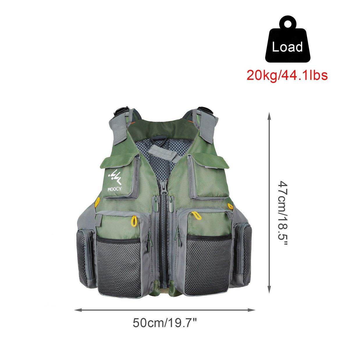 Fishing Vest with Detachable Cushion Multi Pocket Fishing Gear Outdoor Backpack Breathable-Jacket Adjustable for Men and Women for Fly Bass Kayak Canoe Fishing Photography Hiking Climbing