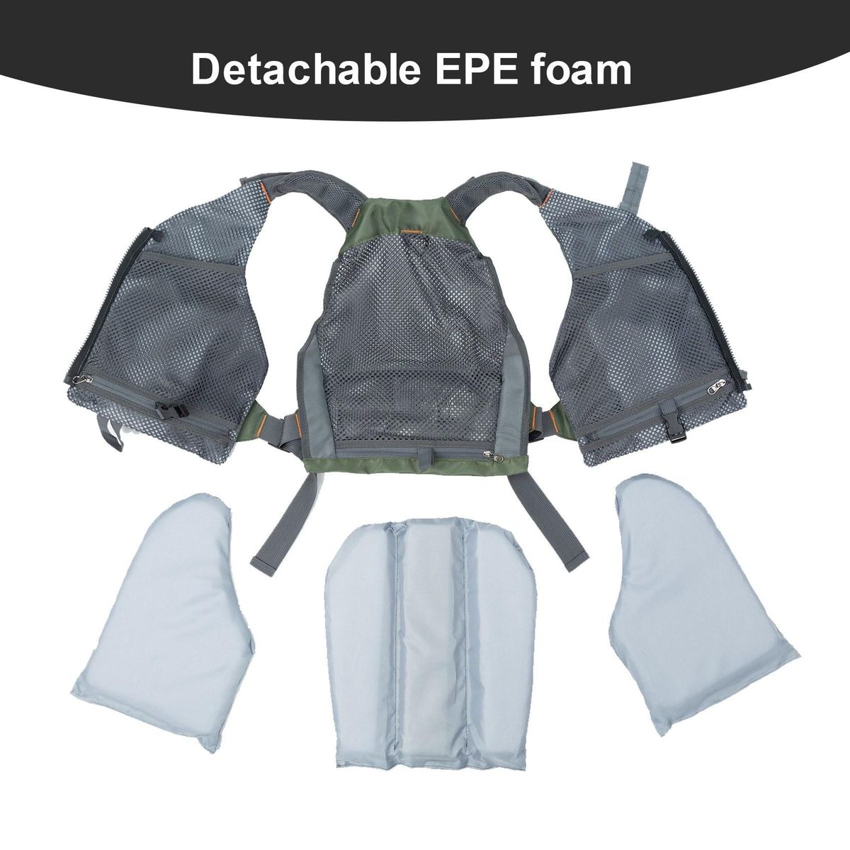 Fishing Vest with Detachable Cushion Multi Pocket Fishing Gear Outdoor Backpack Breathable-Jacket Adjustable for Men and Women for Fly Bass Kayak Canoe Fishing Photography Hiking Climbing