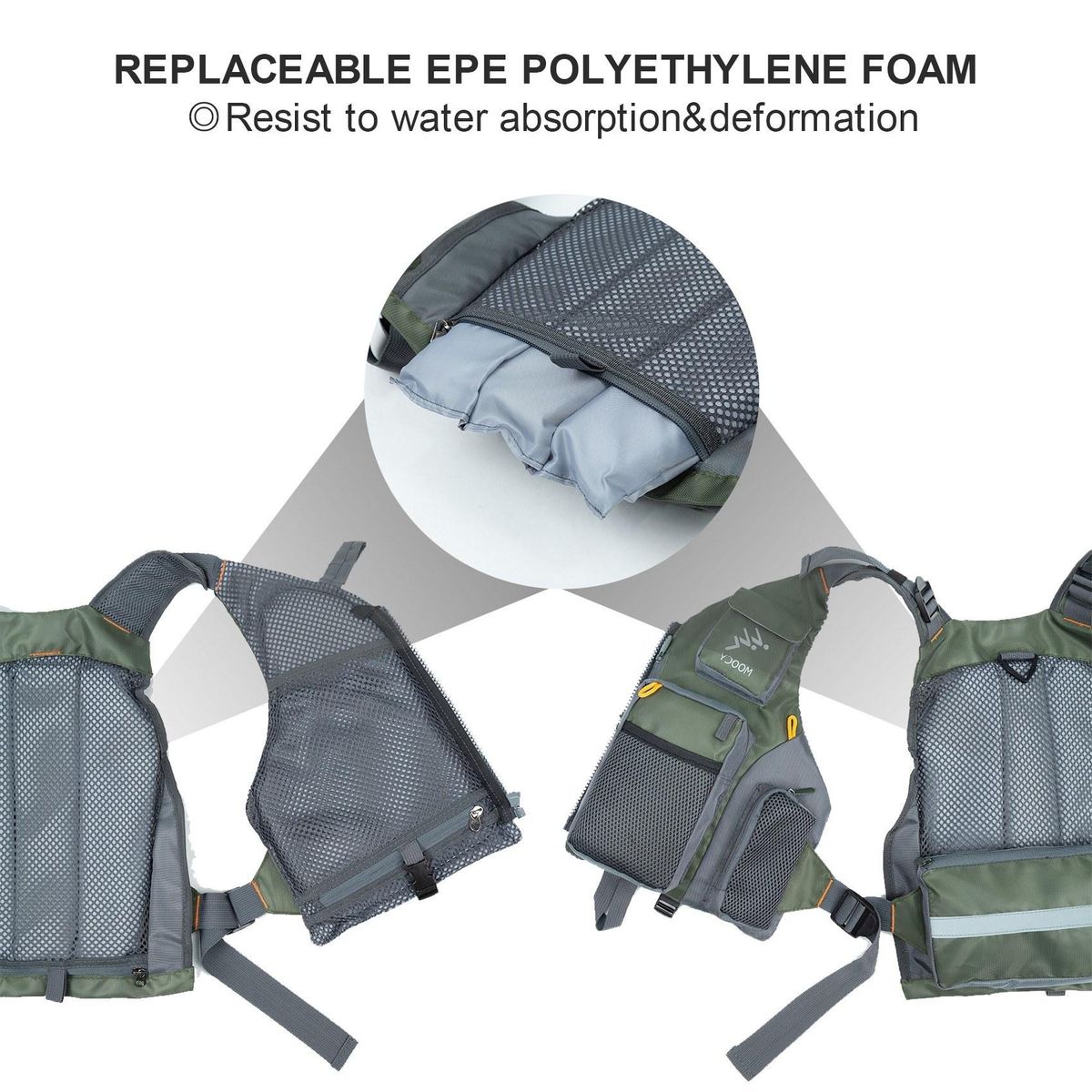 Fishing Vest with Detachable Cushion Multi Pocket Fishing Gear Outdoor Backpack Breathable-Jacket Adjustable for Men and Women for Fly Bass Kayak Canoe Fishing Photography Hiking Climbing