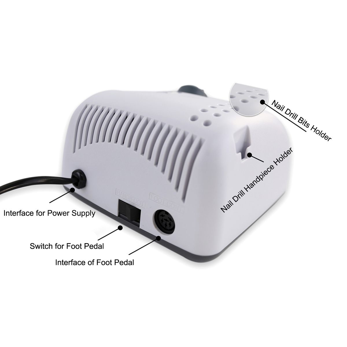 Nail Drill Machine With Foot Pedal   Nail Drill Pen Holder