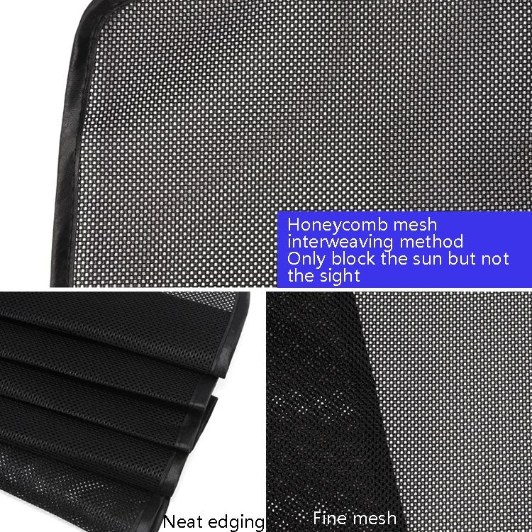4 PCS Net Yarn Magnetic Suction Type Car Sunshade Curtain Thick Back Row Square
