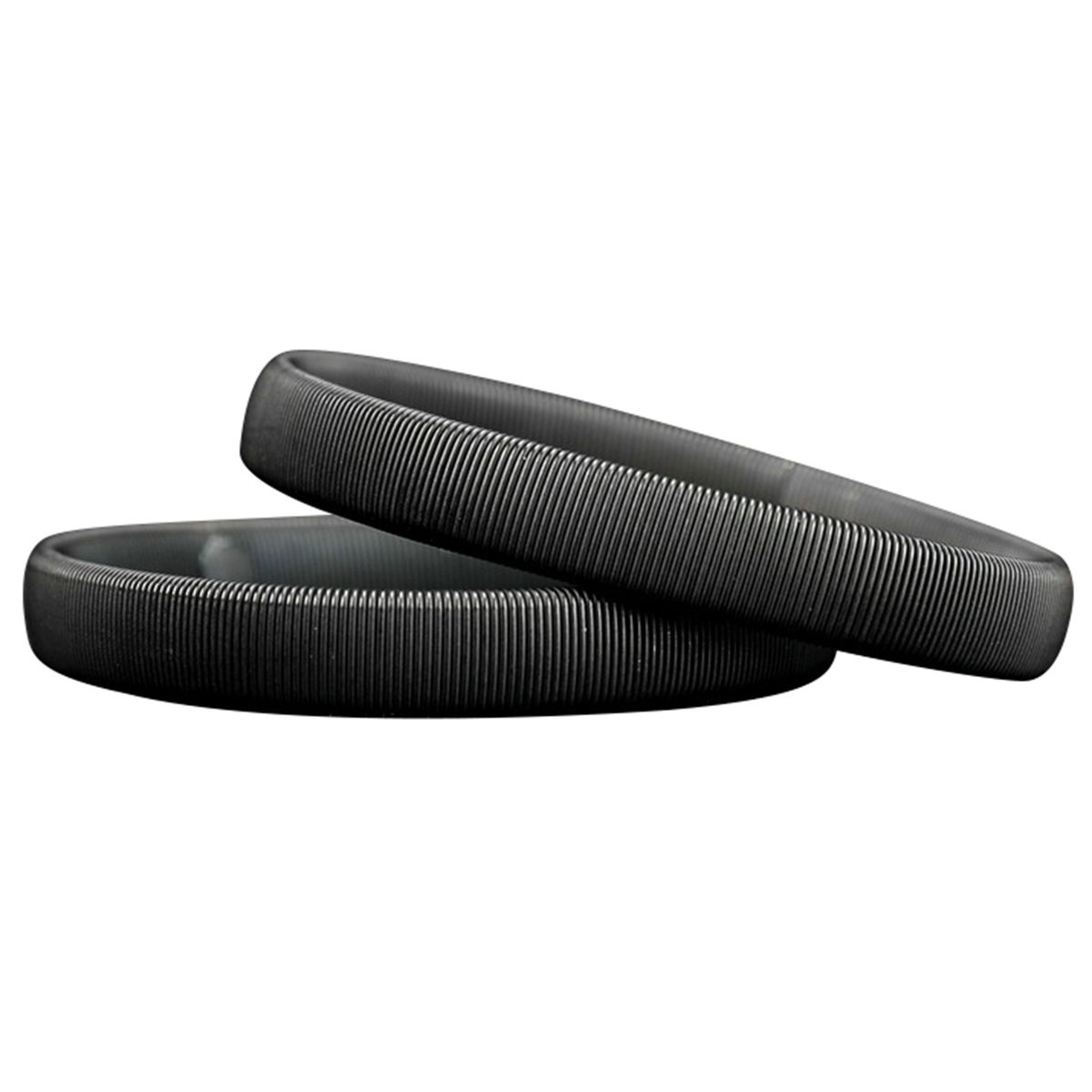 Cuff Bracelet Grooved Design Cuff Bangle Black