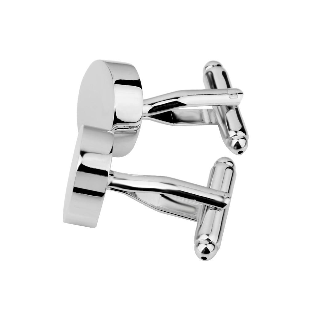 Round Stainless Steel Cufflink For Men Groom Shirt Suit Wedding Cuff