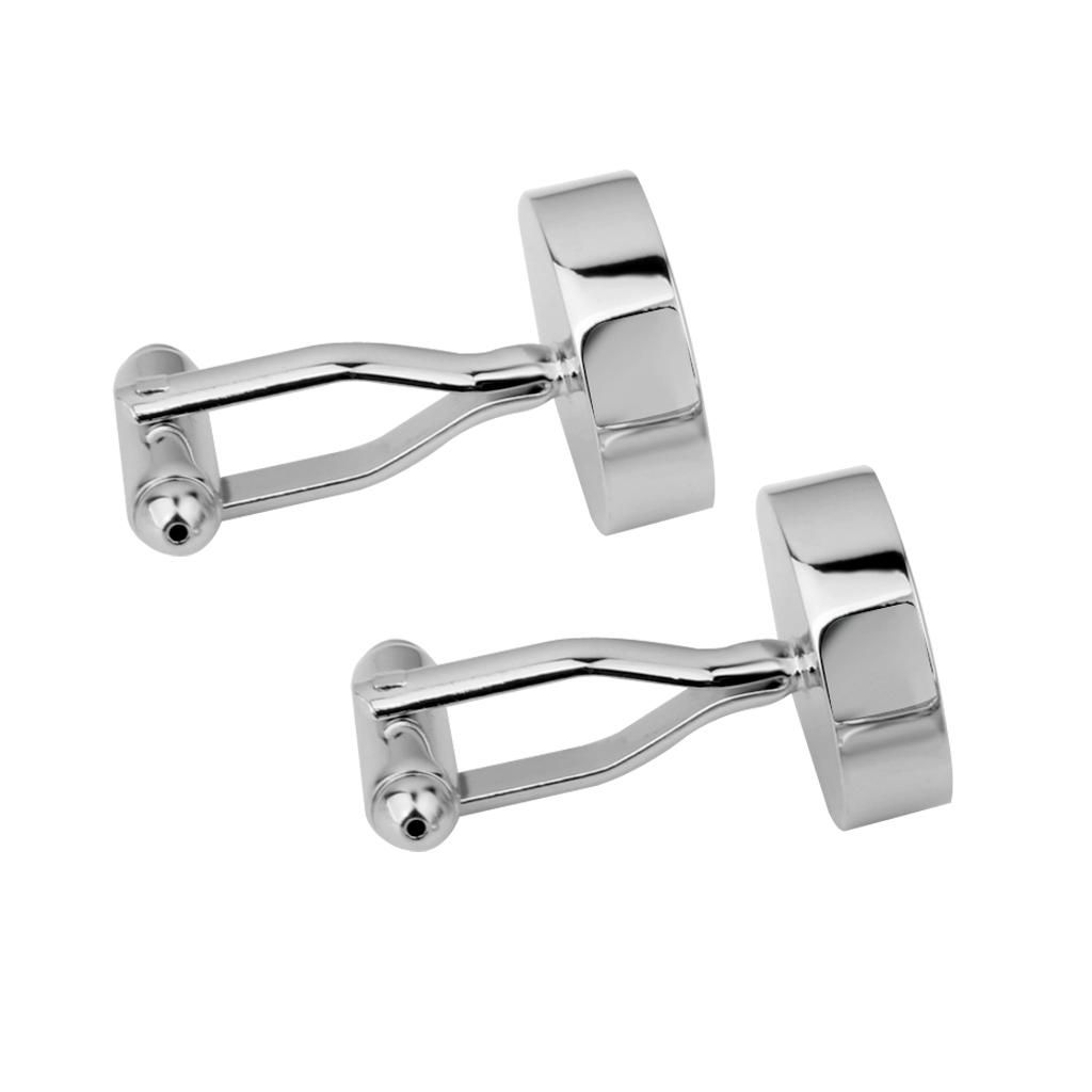 Round Stainless Steel Cufflink For Men Groom Shirt Suit Wedding Cuff