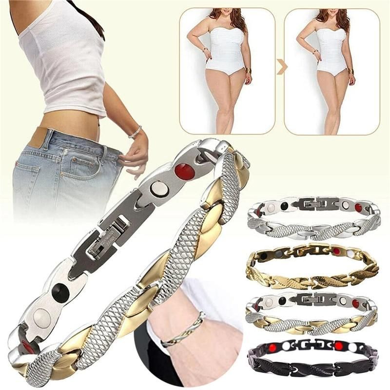 Trendy Magnetic Stainless Bracelet for Women Twisted Healthy Therapy Magnets Magnetite Bracelets Slimming Bracelets Jewelry