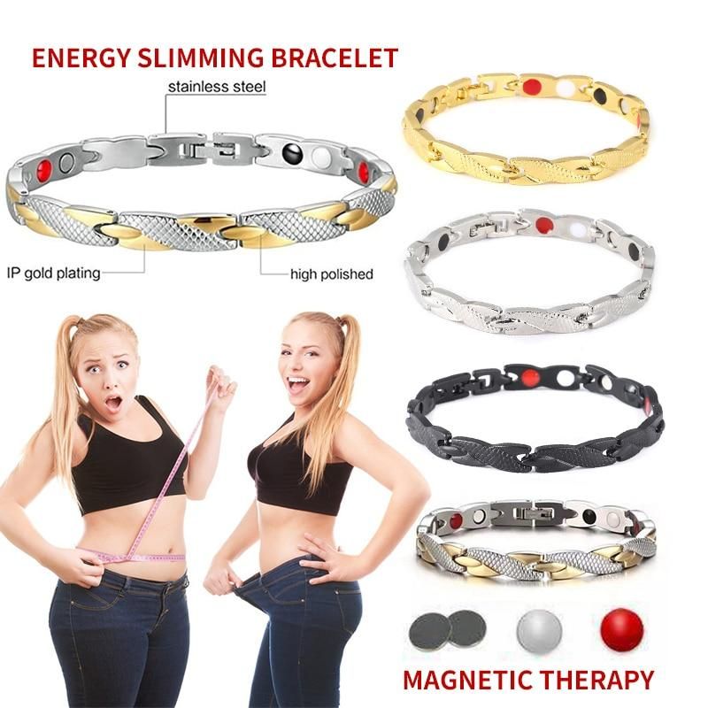 Trendy Magnetic Stainless Bracelet for Women Twisted Healthy Therapy Magnets Magnetite Bracelets Slimming Bracelets Jewelry