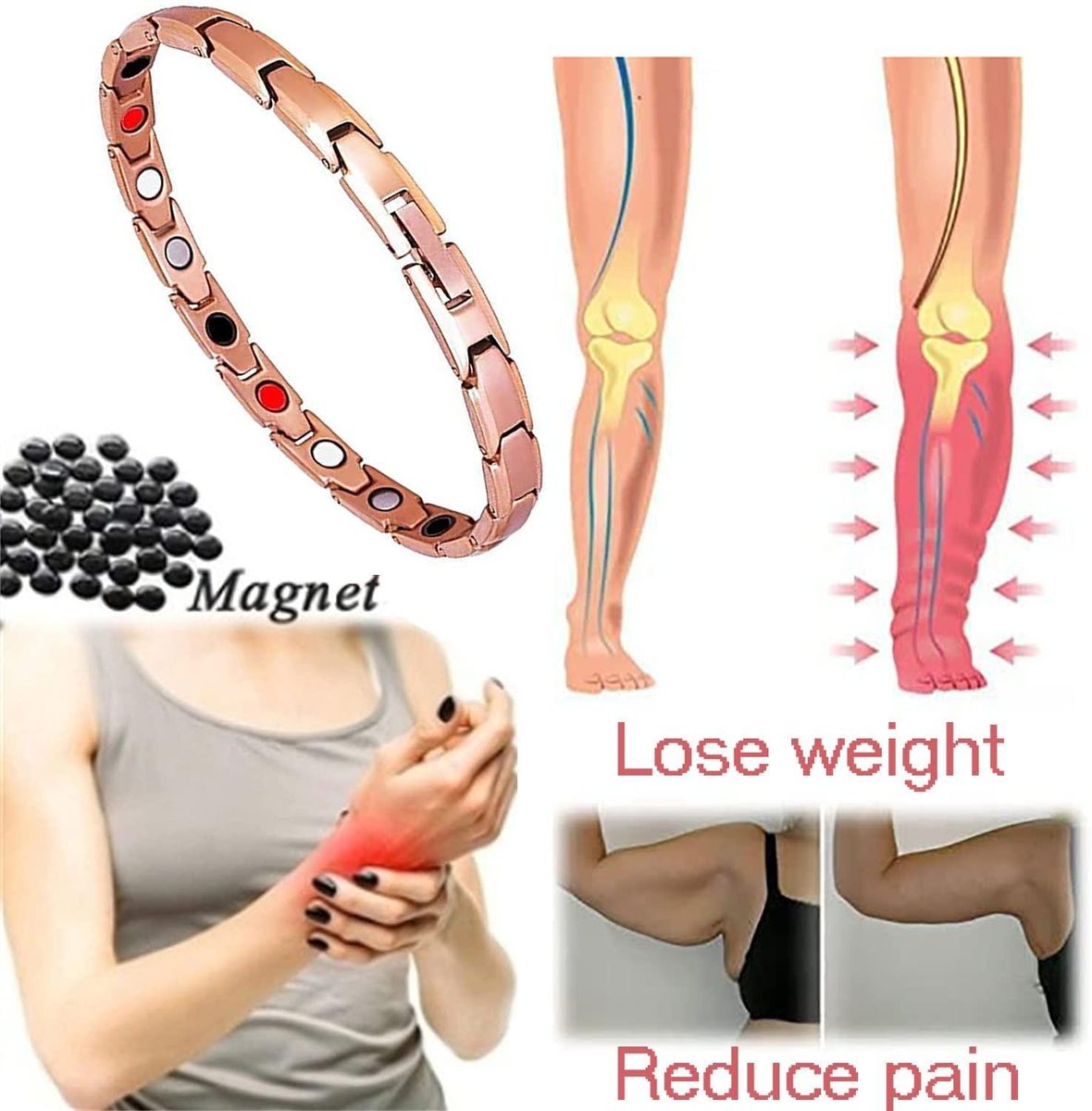 Trendy Magnetic Stainless Bracelet for Women Twisted Healthy Therapy Magnets Magnetite Bracelets Slimming Bracelets Jewelry