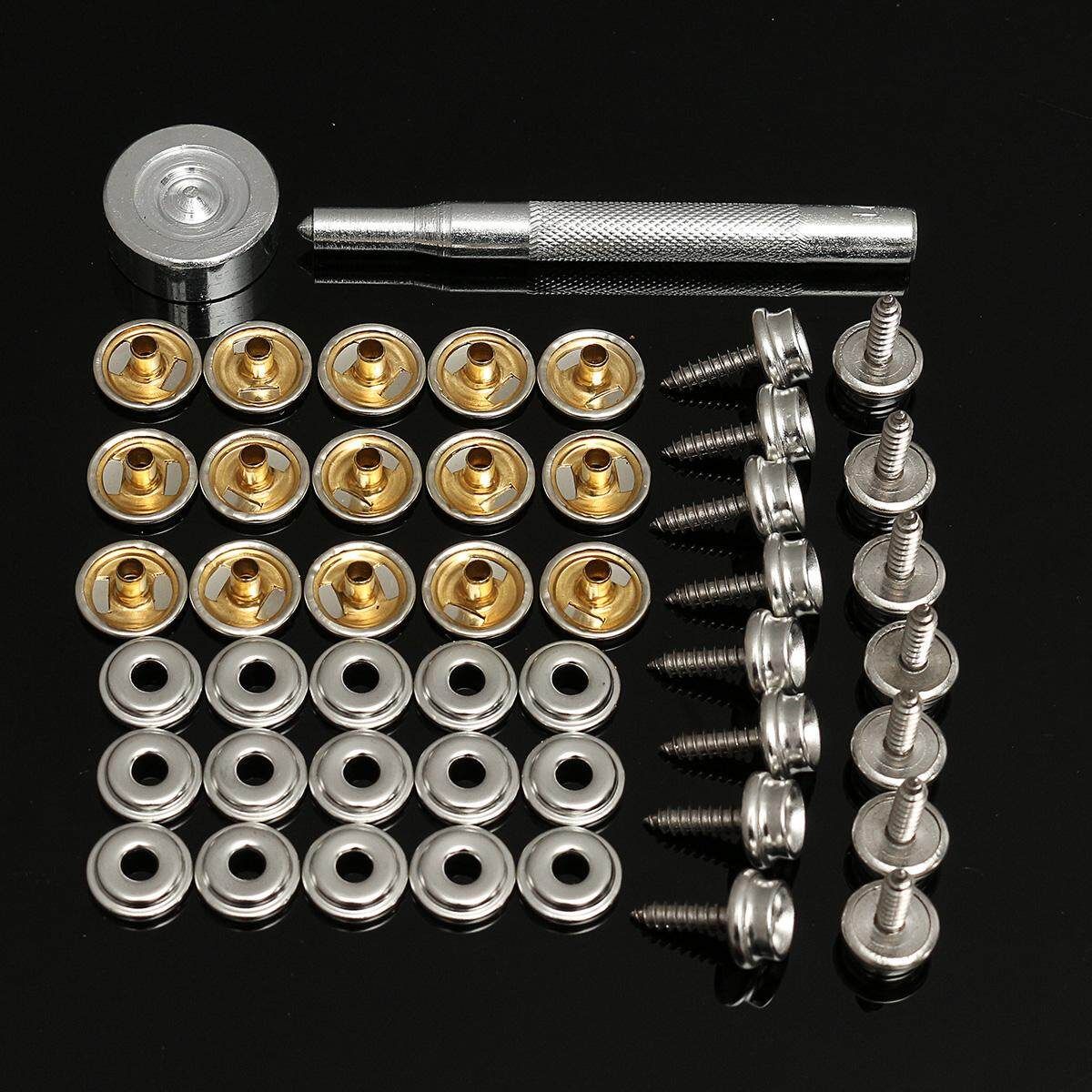 45x 15mm 5/8'' Stainless Steel Boat Cover Canvas Fabric Snap Button And Socket Kit