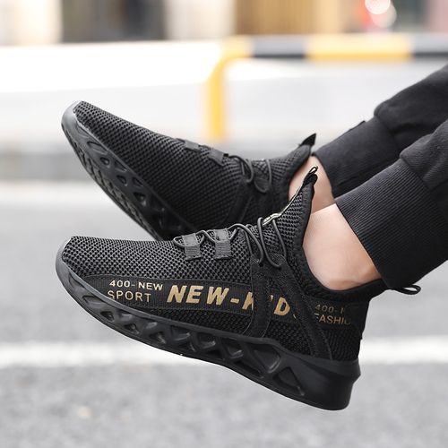 Kids Sneakers Boys Sports Walking Shoes-Black Gold