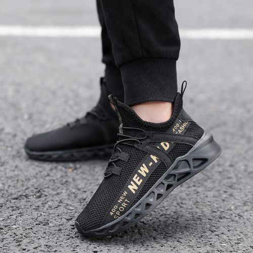 Kids Sneakers Boys Sports Walking Shoes-Black Gold