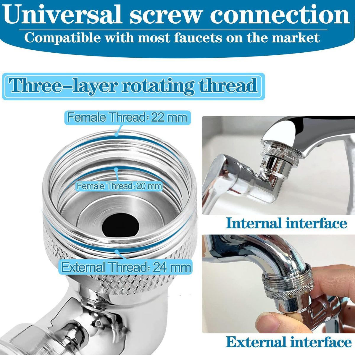 1080 Degree Rotation Mechanical Arm Universal Faucet