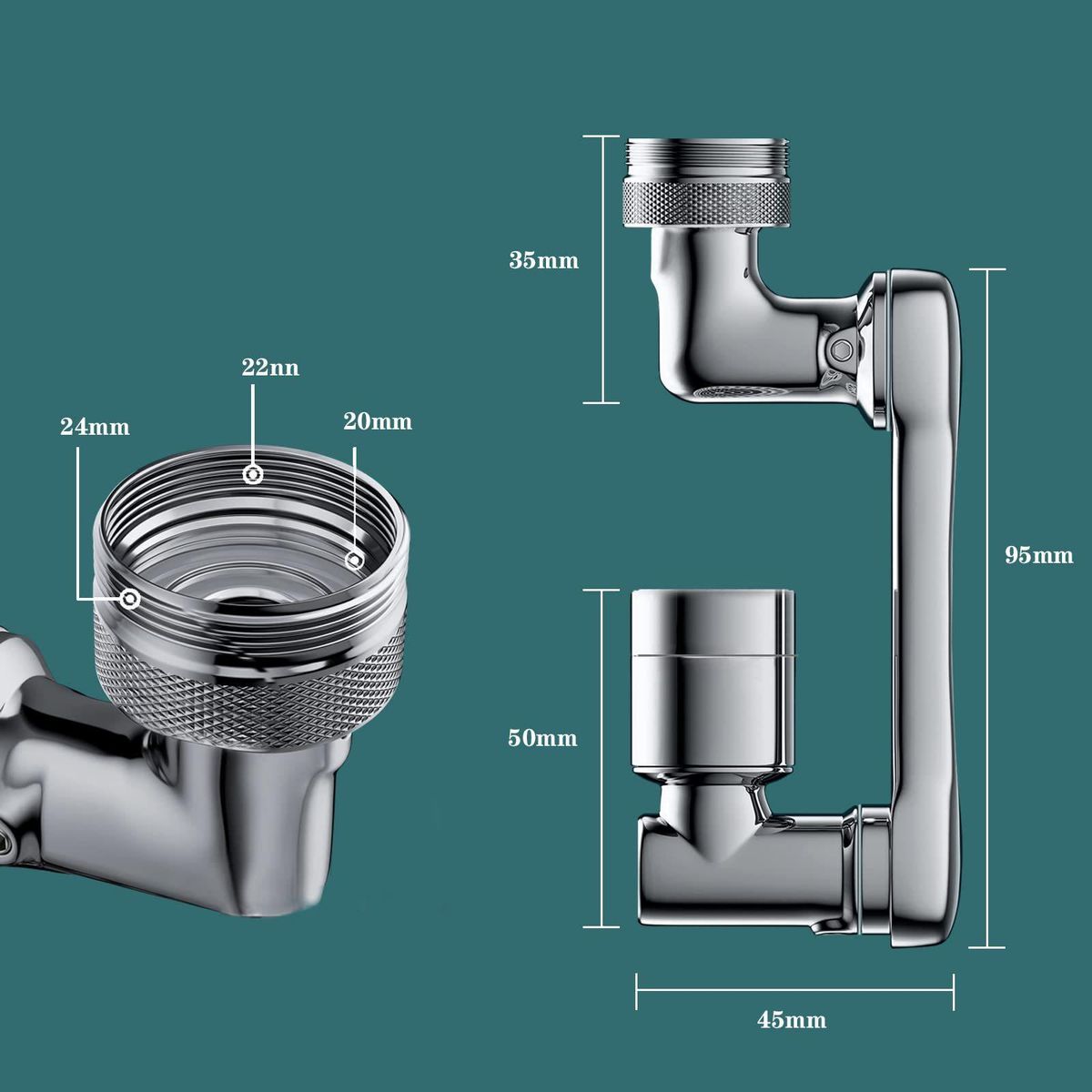 1080 Degree Rotation Mechanical Arm Universal Faucet