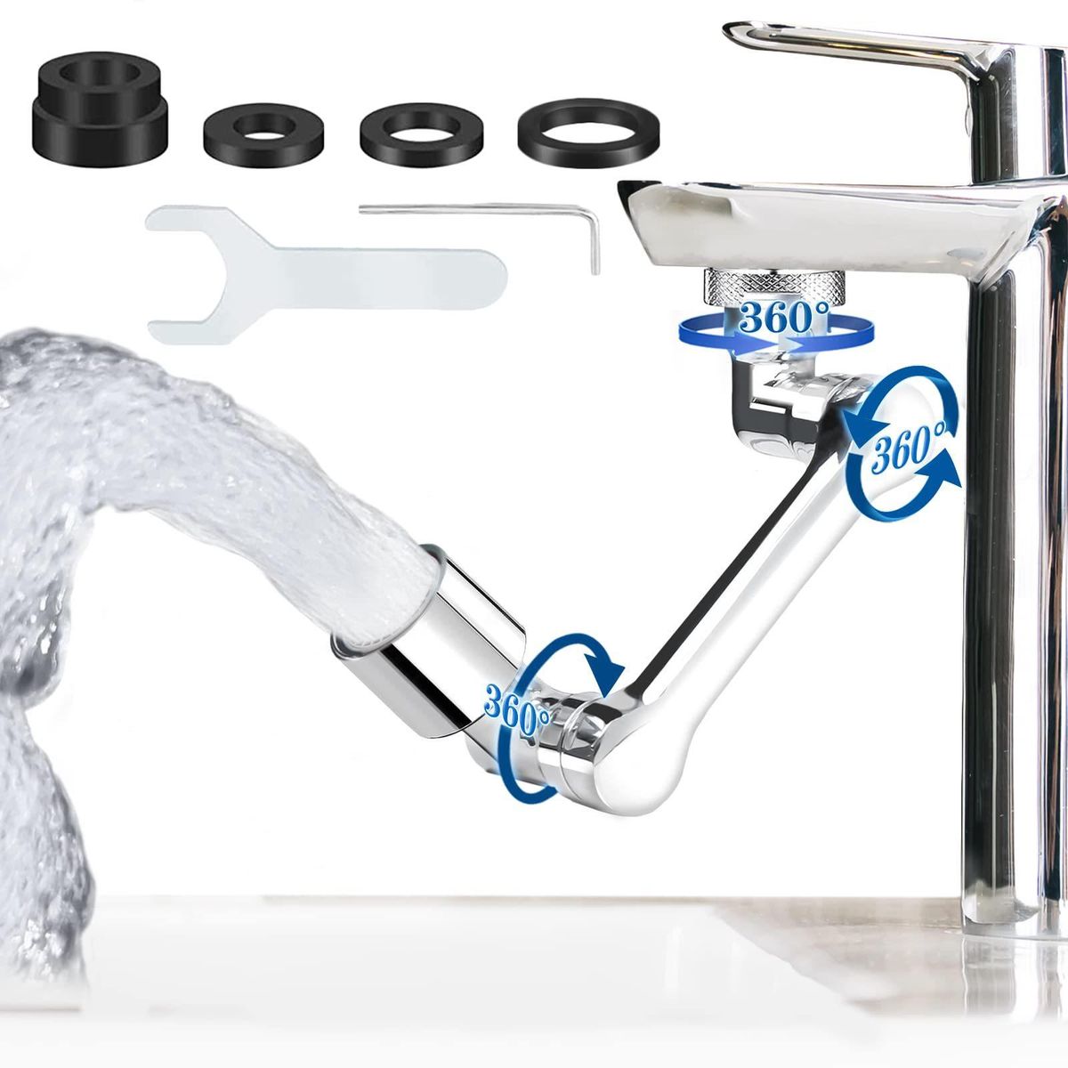 1080 Degree Rotation Mechanical Arm Universal Faucet