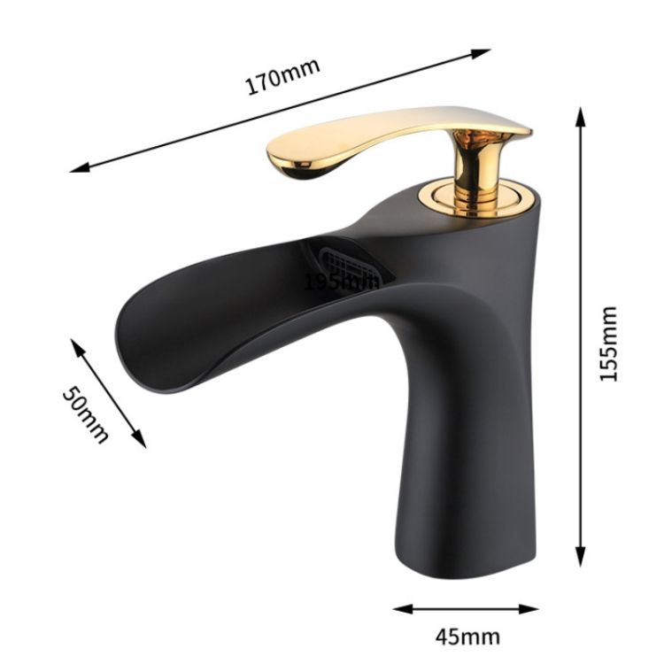 Washbasin Diamond Hot And Cold Water Faucet Copper Diamond Faucet(Black Gold)