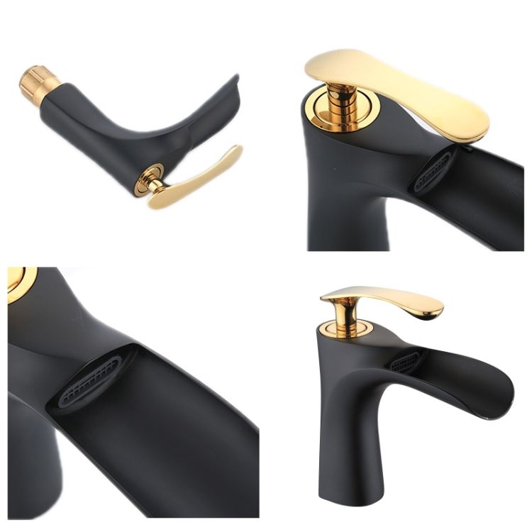 Washbasin Diamond Hot And Cold Water Faucet Copper Diamond Faucet(Black Gold)