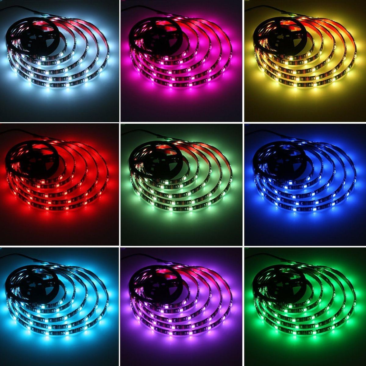 USB LED Strip Lights Kit 5M/ 16.4ftLED Light Strips, Color Changing TV Backlights with Remote, RGB Lighting for TV, PC, Monitor, Home Theater, DIY Decoration