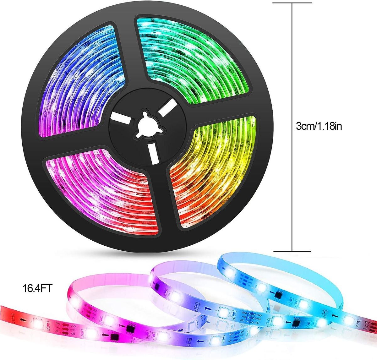 USB LED Strip Lights Kit 5M/ 16.4ftLED Light Strips, Color Changing TV Backlights with Remote, RGB Lighting for TV, PC, Monitor, Home Theater, DIY Decoration