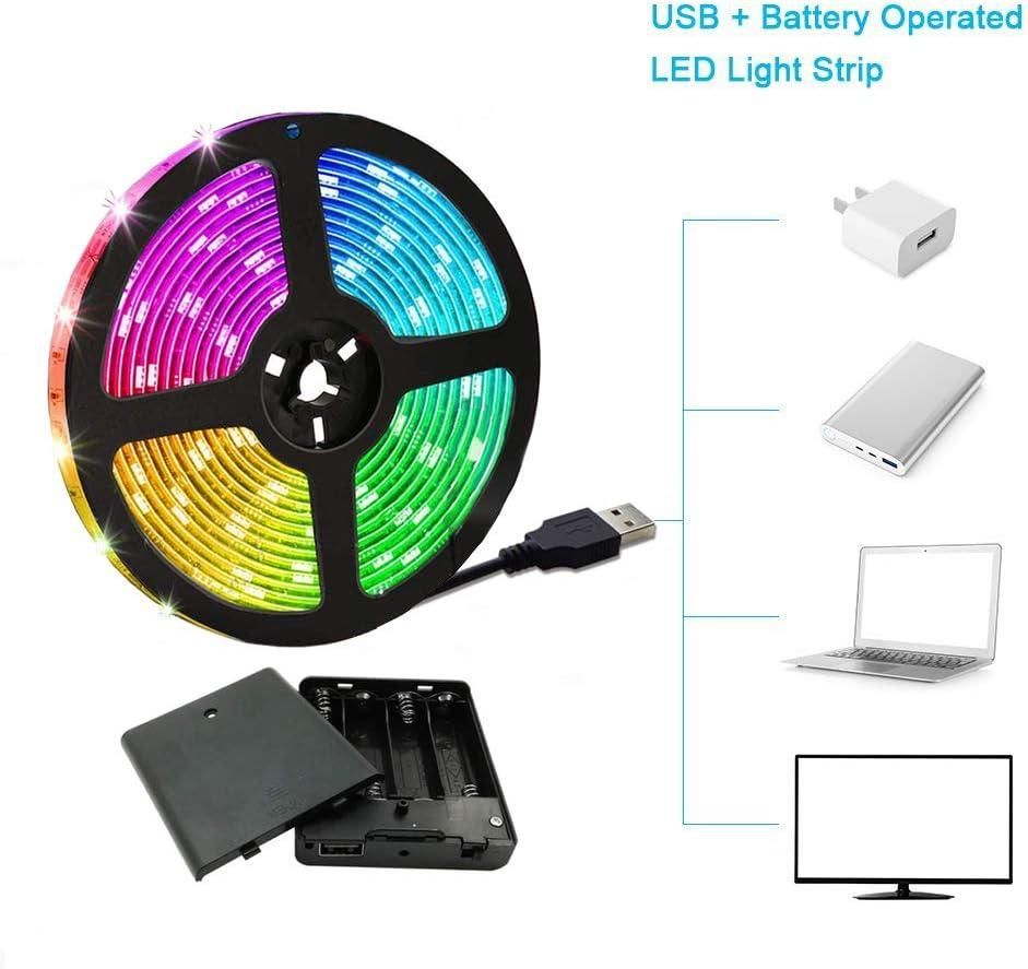 USB LED Strip Lights Kit 5M/ 16.4ftLED Light Strips, Color Changing TV Backlights with Remote, RGB Lighting for TV, PC, Monitor, Home Theater, DIY Decoration