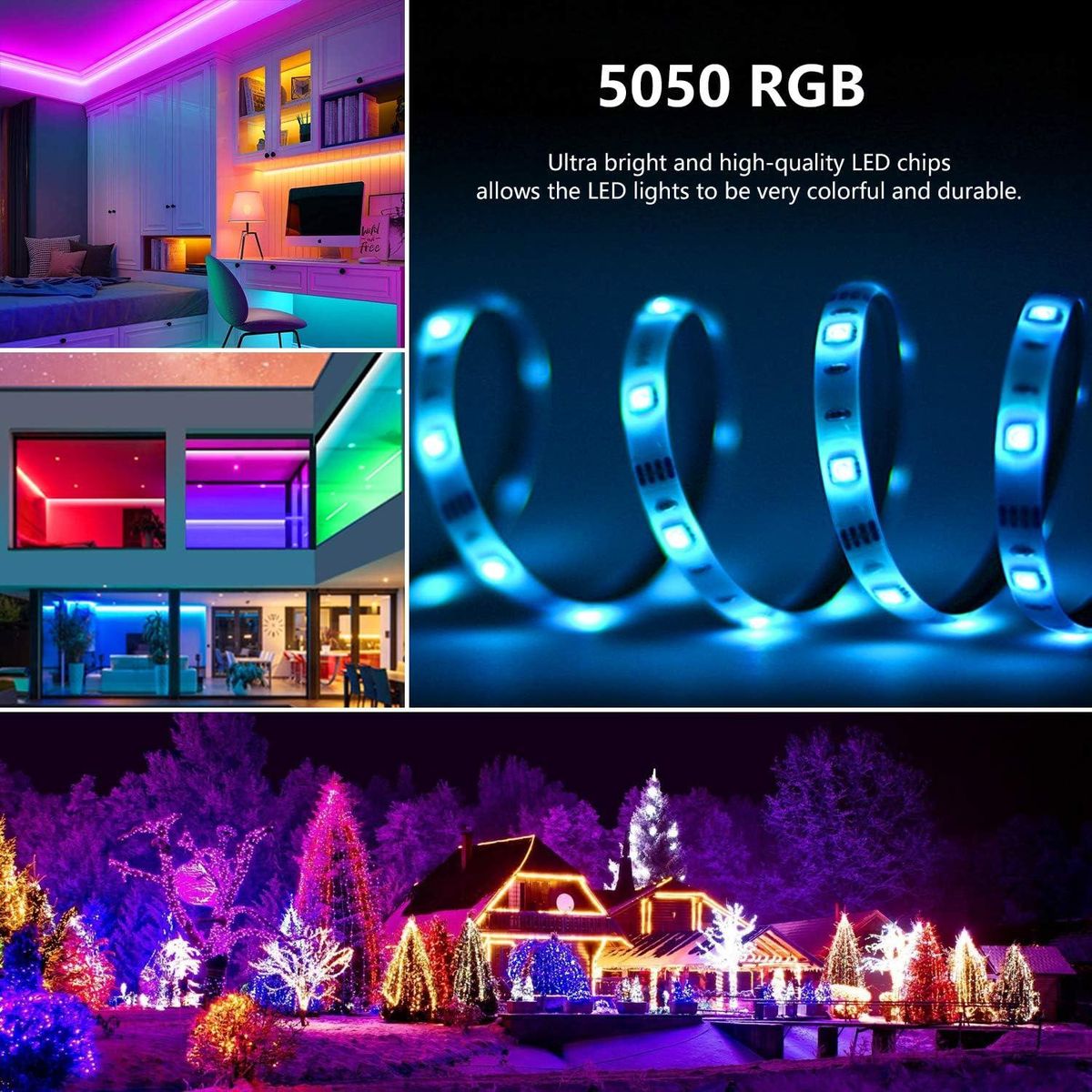 USB LED Strip Lights Kit 5M/ 16.4ftLED Light Strips, Color Changing TV Backlights with Remote, RGB Lighting for TV, PC, Monitor, Home Theater, DIY Decoration