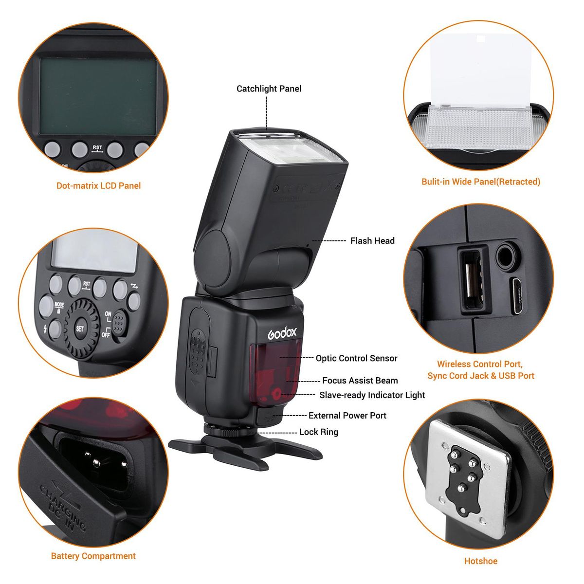 GODOX TT685C E-TTL 2.4G Wireless Master Slave Speedlight Flashlight Speedlite for Canon EOS 650D 600D 550D 500D 5D Mark III
