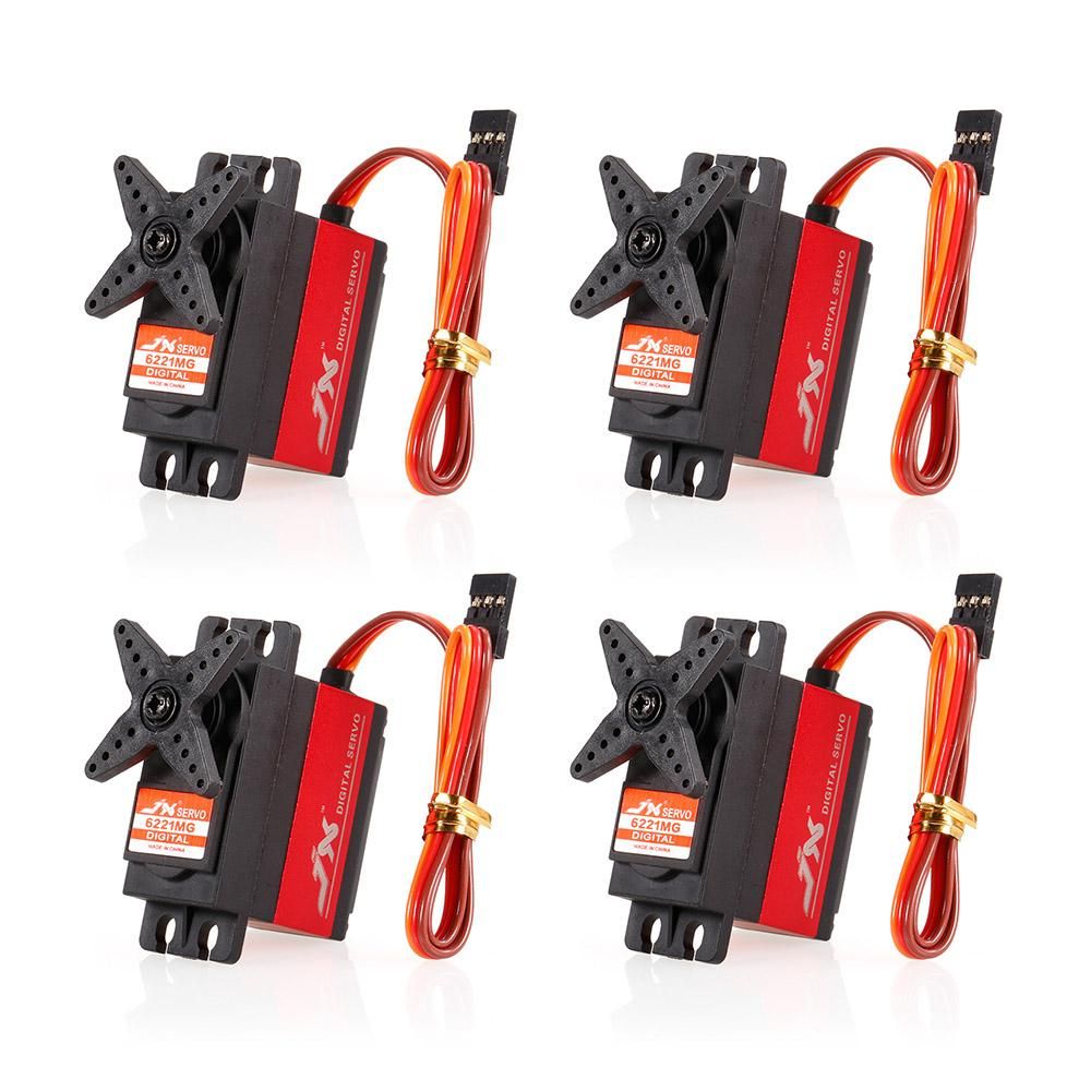 4pcs JX PDI-6221MG Metal Gear Digital Servo 20kg Torque Aluminums Case for 1:10 1:8 RC car BUGGY TRUCK