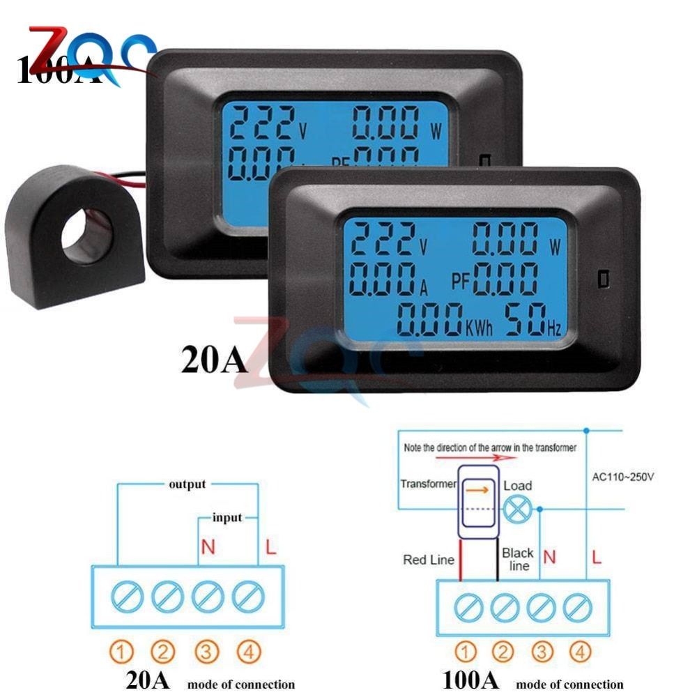 AC 5KW 85~250V Digital Voltage Meters Indicator Power