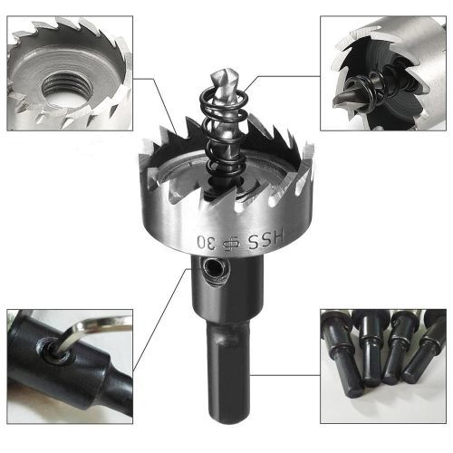 5 Pack High Speed Steel HSS Drill Bit Hole Saw Set Stainless Steel Me