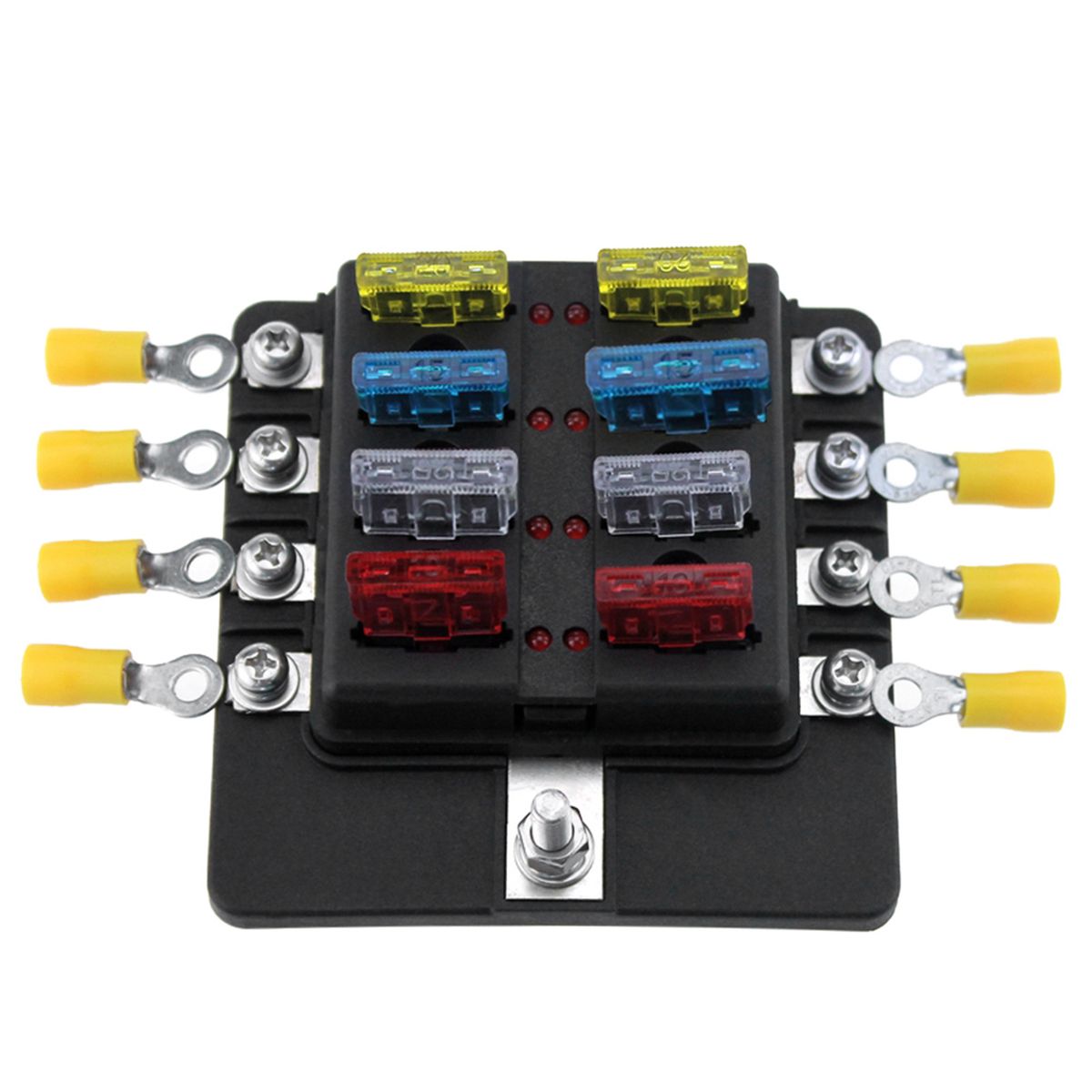 8 Way Blade Fuse Box Holder Fuse Blocks With LED Indicator