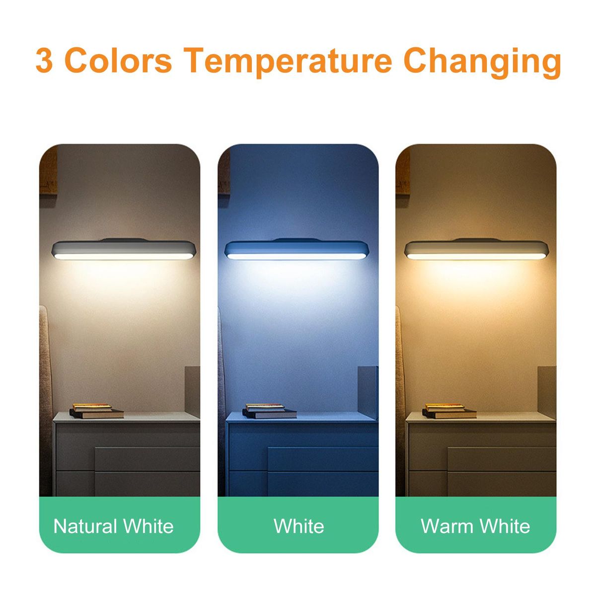 42 LEDs Cabinet Lamp Night Beside Light with Controller Sensitive Touching Control/ 3 Colors Changing/ Dimable Brightness Adjustable/ 10Mins&30Mins Timing Timer/ Adsorption Base for Bedroom/ Living Room/ Study Room/ Kids Room