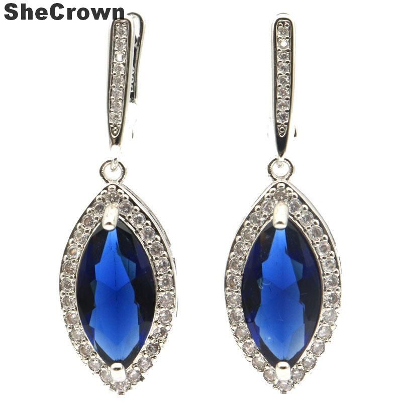 37x12mm Gorgeous Created Tanzanite White CZ Gift For