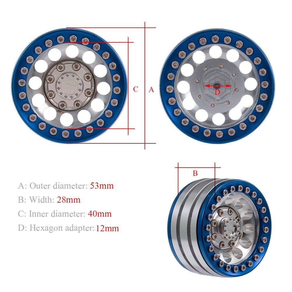 4pcs 1.9 Inch Wheel Hub Rim Metal For Traxxas HSP Redcat