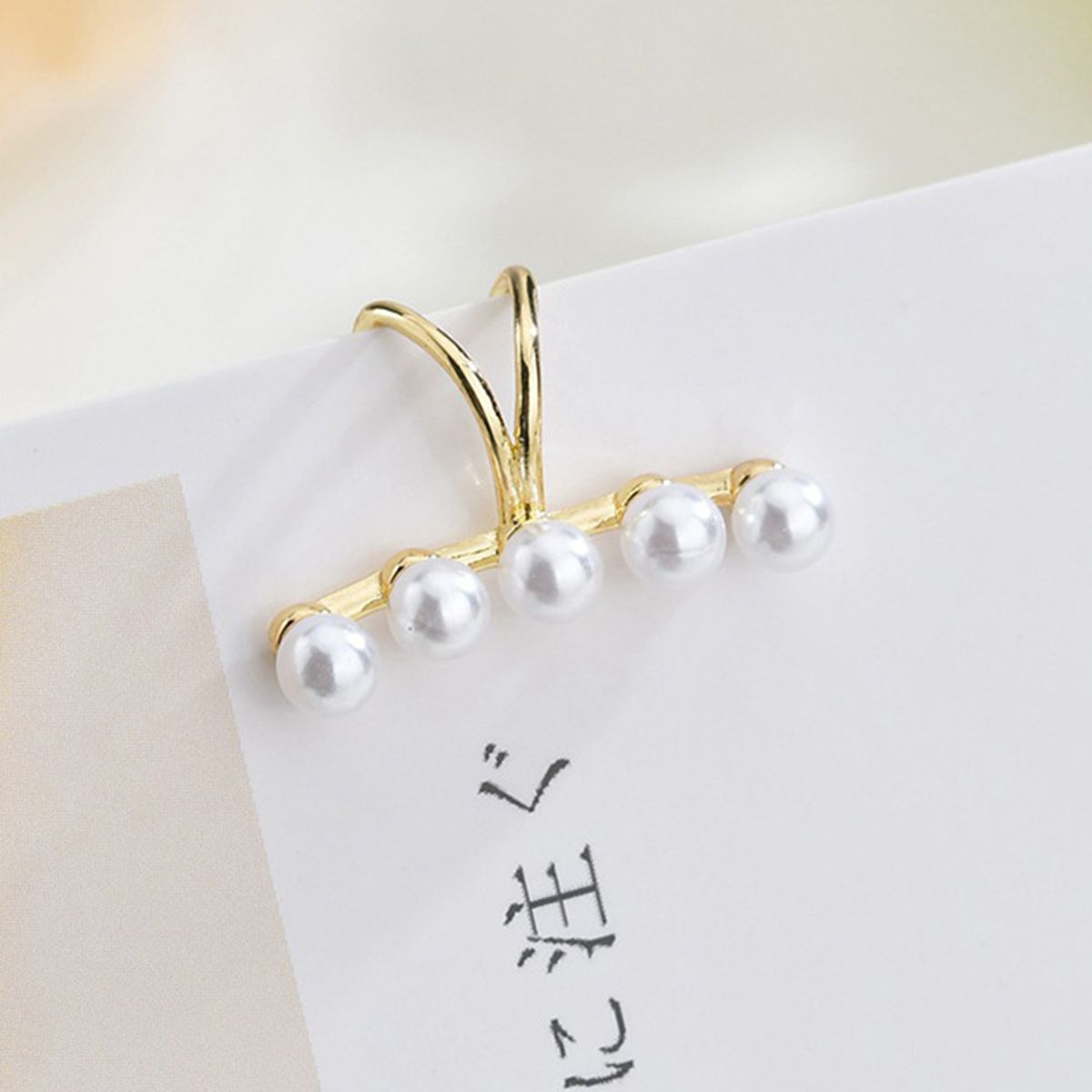 Women Ear Cuffs Non Pierced Clip On Faux Pearls Ear-Silver