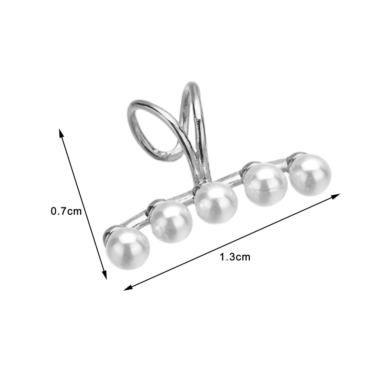 Women Ear Cuffs Non Pierced Clip On Faux Pearls Ear-Silver