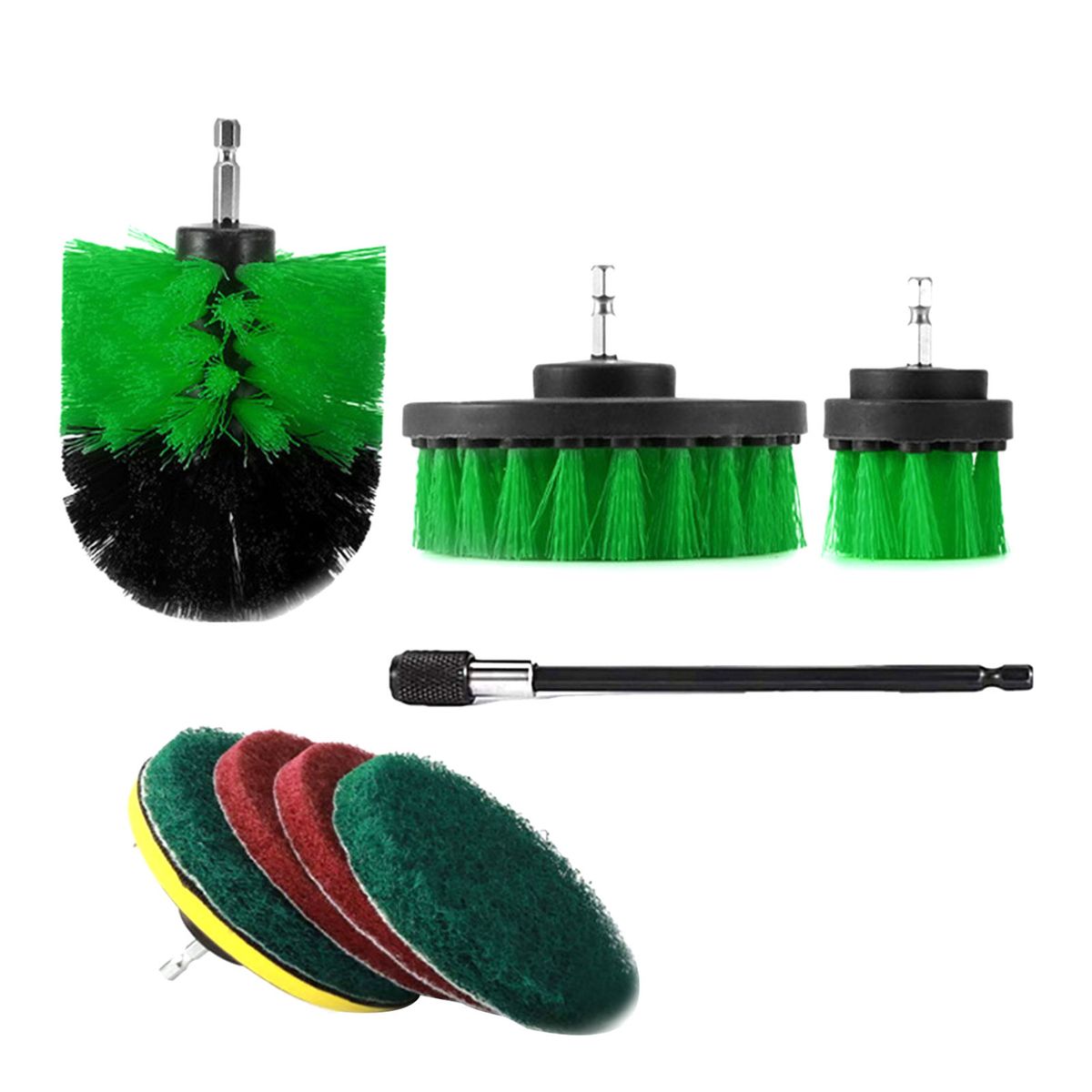 9Pcs Drill Brush Attachment Kit Power Scrubber Drill Brushes