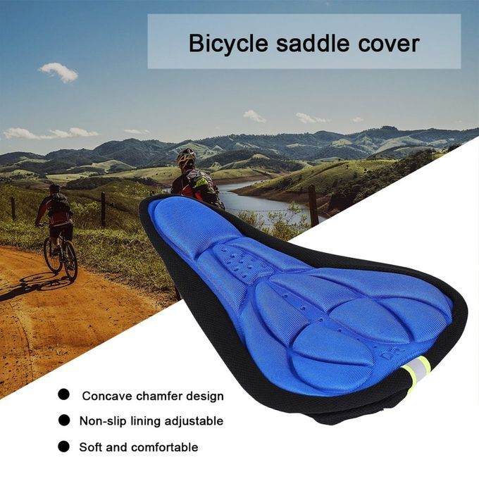 Y Ling Bi Y Le Sili One Non-slip Saddle Seat  Over  Ushion Soft Pad-blue